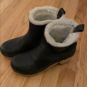 No. 6 Shearling Black Clog Boots